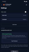 Biometric unlock, a configurable auto-lock, and a hide-codes mode. Encrypted backup is the only paid part.
