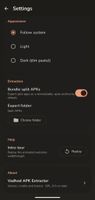 Settings page