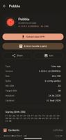 Screen showing details of an app with splits