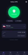 Connected in one tap. Real-time speed stats, current server, and remaining traffic — all on one screen. Powered by VeilShift™.