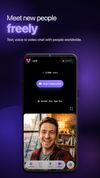 Video chat: one tap starts a call with a stranger from anywhere in the world.