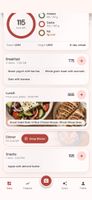 Food log: every meal of the day with its calories, including meals logged from a photo.