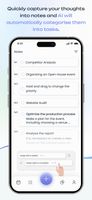 Quickly capture your thoughts into notes and AI will automatically categorise them into tasks.