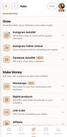 Instagram and Facebook AutoDM, plus workshops, digital products and link in bio