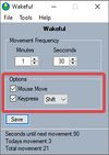 The mouse will automatically wiggle up and down.

The selected key will automatically trigger.

Pick your key, Shift or F13 to F24.