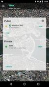 Android: Home screen, listing your public and private groups