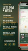 Just drive and listen. Narrates stories about history, culture, markers, landmarks, and legends.