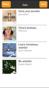 WishSimply mobile app. Lists screen.