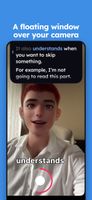 A floating prompter window over the camera app.