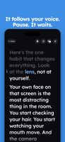 The script scrolls as you speak and waits when you pause.