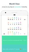One of the more novel features of writeaday is the month view, which at a glance shows you your frequency of journaling and is also one of the most beautiful ways to view your past entries.