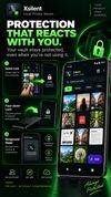 Quick Lock, face-down protection, screenshot protection and automatic locking help protect the vault.