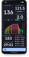 Clear real time heart rate zone monitoring, showing time in zone, and total effort in zone points.