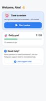 Home screen — daily goal and cards due for review