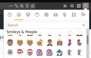 Adjust the skin color and search for emojis.