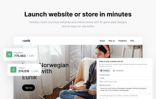 Launch website or store in minutes