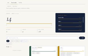 Interactive seating chart for each of your guest, exported in a single click for your decorator. 