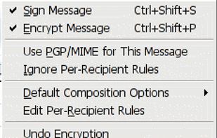 OpenPGP menu in compose window