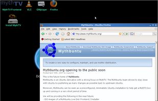 Mozilla Firefox on MythBuntu Live CD