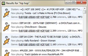 Integrated SHOUTcast Radio player - search and play internet radio directly from UMPlayer