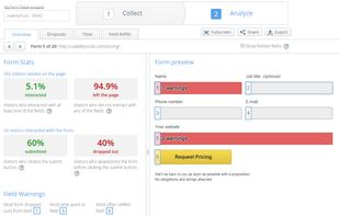 Form Tester - find out which steps in the process cause dropouts
