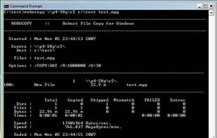 Robocopy screenshot 1