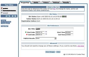 Editing Bin Properties