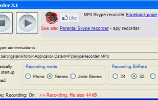 MP3 Skype Recorder screenshot 1