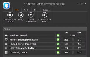 e.guardo Smart Defender Personal Edition Main Screen