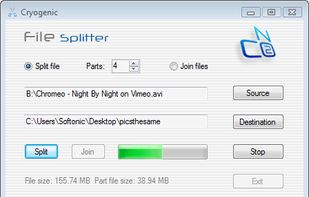 Cryogenic FileSplitter screenshot 1
