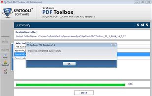 After the process completion click on the Ok button