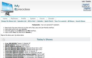 MyEpisodes.com screenshot 1
