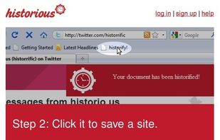 Adding a page to historious