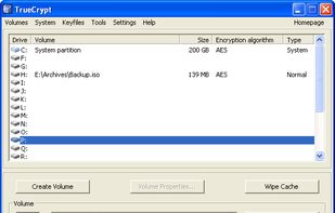 Main TrueCrypt Window 
