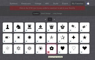 create custom list of symbols for quick access