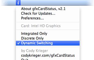 gfxCardStatus screenshot 1