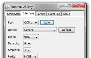 Interface settings. Automatic port detection helps you find the port your device is connected to.