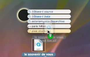 Drag file to circle and select who on your network to send it to.