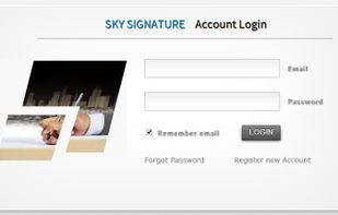 Login Screen. SkySignature.com