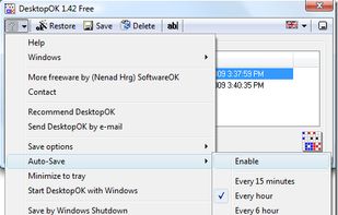 DesktopOK can automatically save the layout of your desktop icons to be restored whenever you choose.