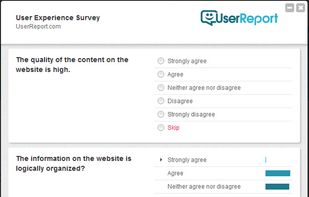 Questions in the survey come down from the top as questions are answered