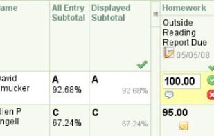Provides a desktop-like gradebook system