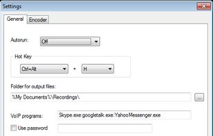 MX Skype Recorder settings