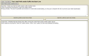 Tool: Add Prefix and/or Suffix into Each Line