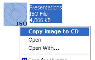 Burning an ISO image