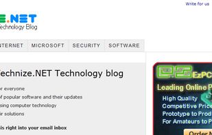 The hompage of Technize.net