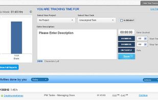 Web time tracking screen