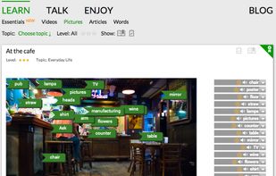 LEARN section - photo with tags and word-set