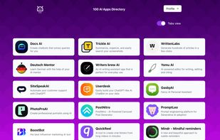 100 AI Apps Directory screenshot 1
