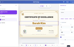 Design certificates, ID cards and event passes visually with a drag-and-drop editor.